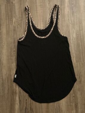 Victoria's Secret PINK Tank Top with a leopard/cheetah print trim, size S